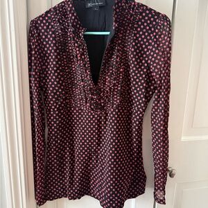 INC International Concepts Black and Red Polka Dot Blouse